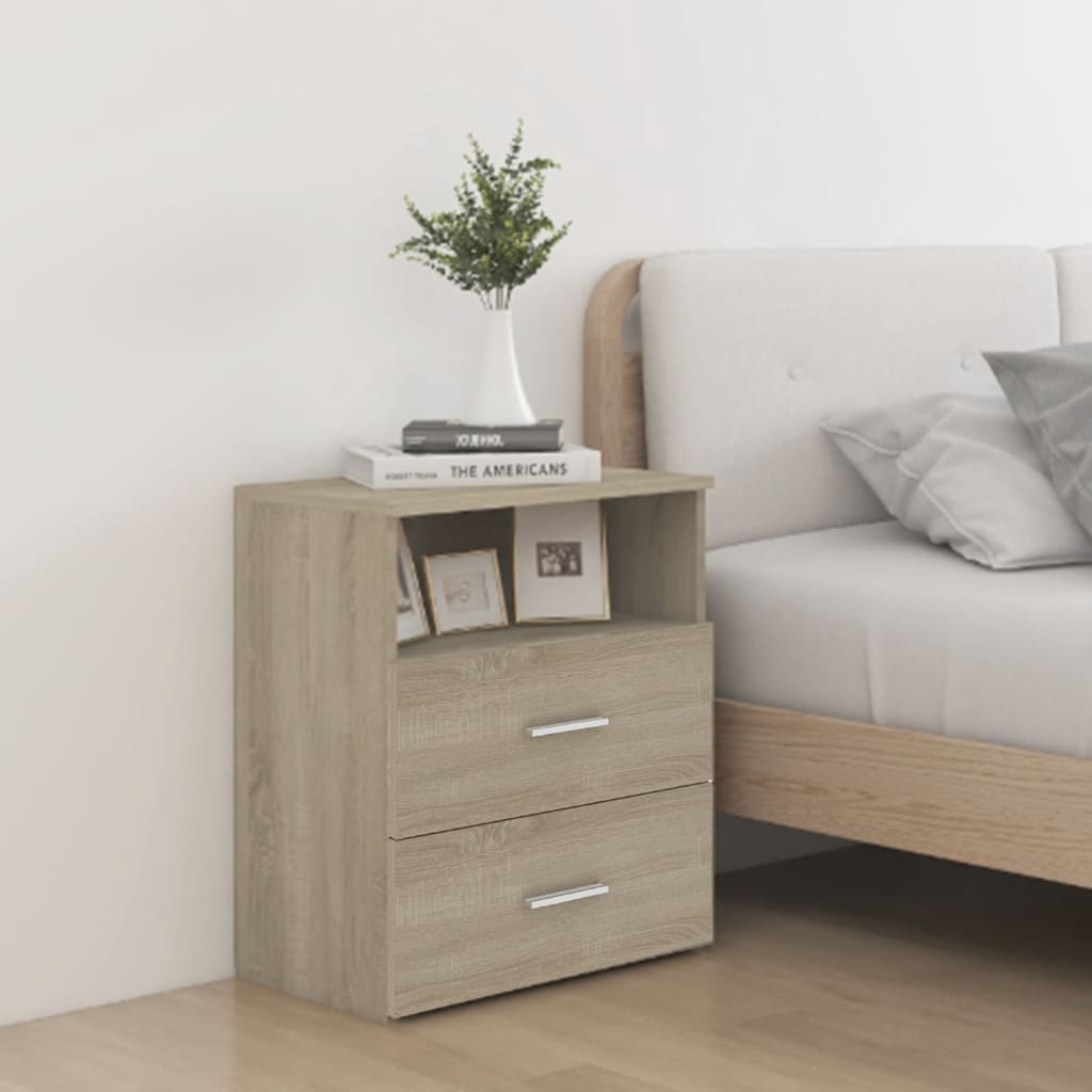 sengeskabe 2 stk. 50x32x60 cm sonoma-eg