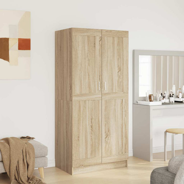 klædeskab 82,5x51,5x180 cm konstrueret træ sonoma-eg