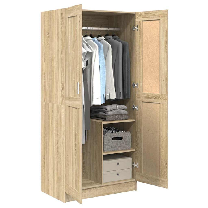 klædeskab 82,5x51,5x180 cm konstrueret træ sonoma-eg