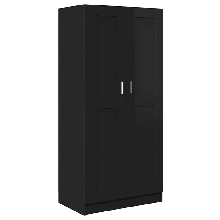 klædeskab 82,5x51,5x180 cm konstrueret træ sort højglans