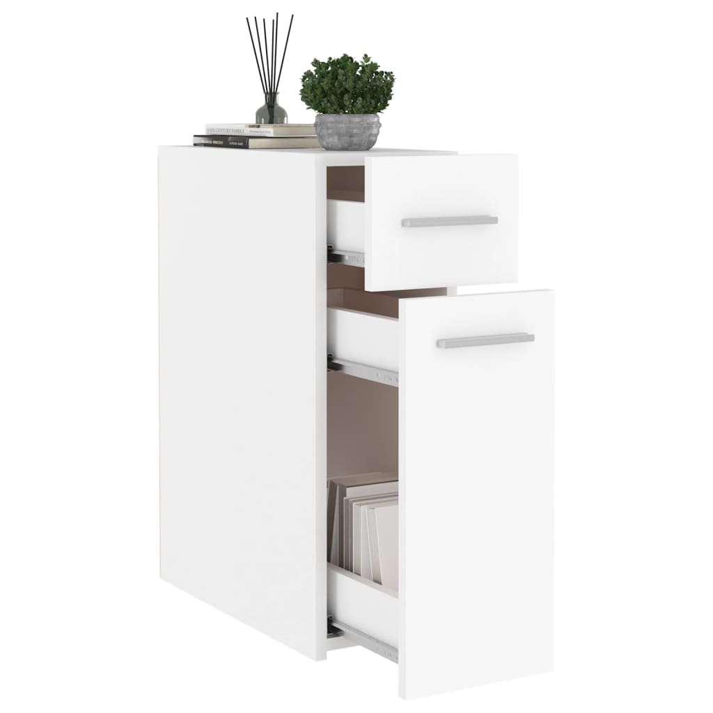apotekerskab 20x45,5x60 cm konstrueret træ hvid