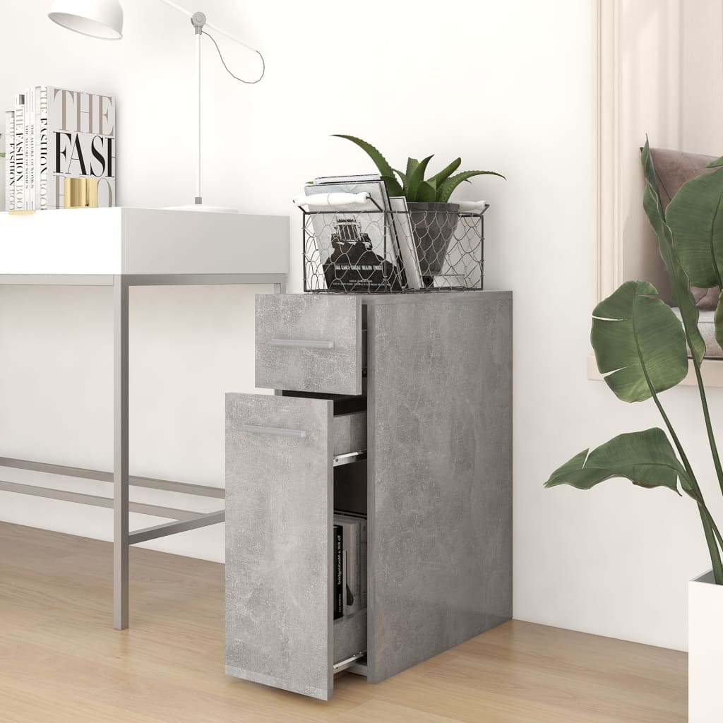 apotekerskab 20x45,5x60 cm konstrueret træ betongrå