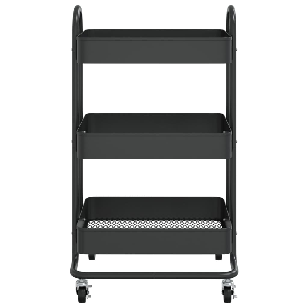 vogn med 3 hylder 43x34x79 cm stål