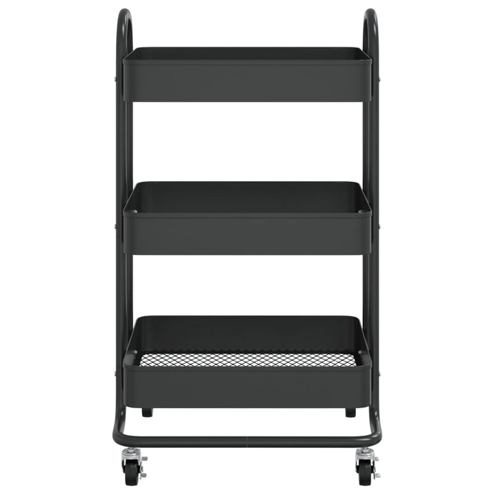 vogn med 3 hylder 43x34x79 cm stål