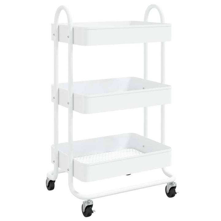 vogn med 3 hylder 43x34x79 cm stål hvid