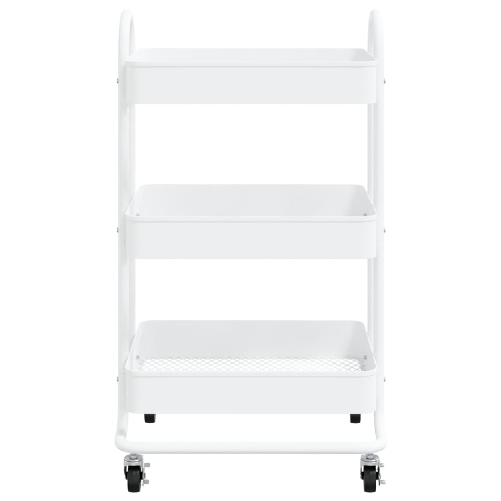 vogn med 3 hylder 43x34x79 cm stål hvid