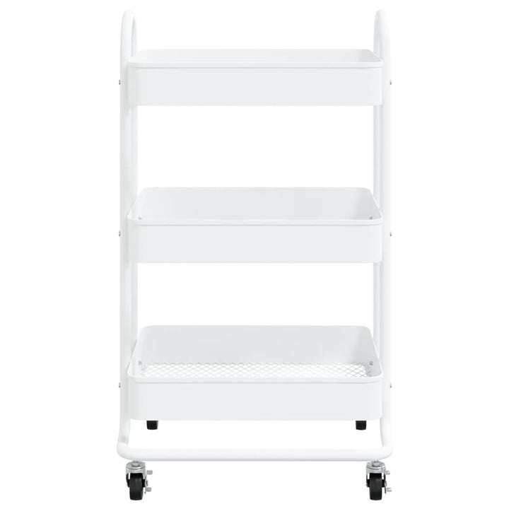 vogn med 3 hylder 43x34x79 cm stål hvid