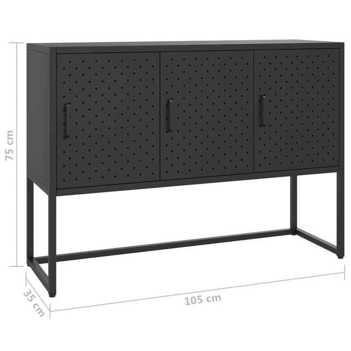 skænk 105x35x75 cm stål sort