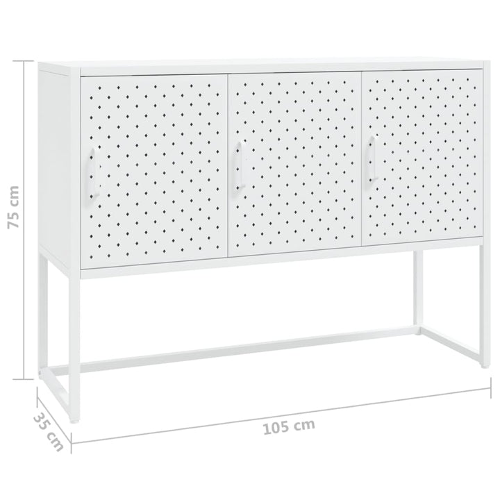 skænk 105x35x75 cm stål hvid