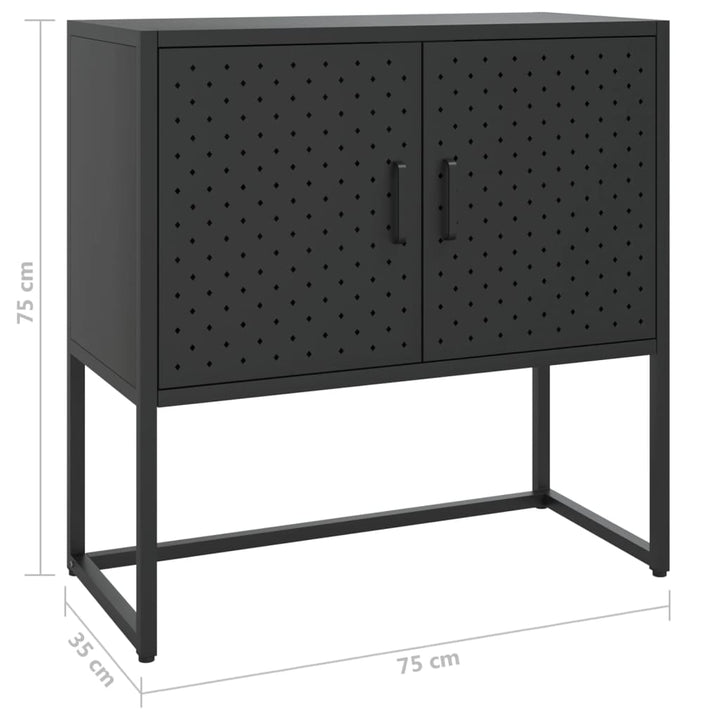 skænk 75x35x75 cm stål sort