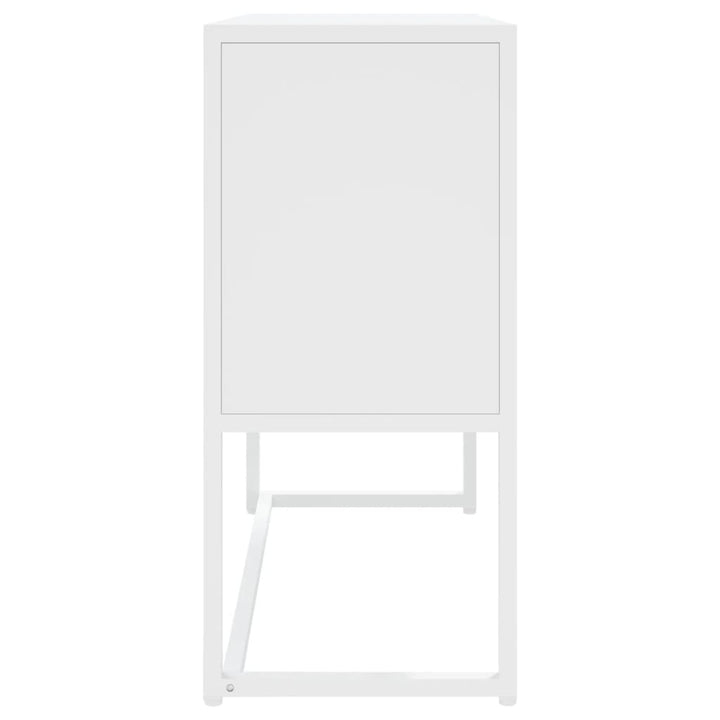 skænk 75x35x75 cm stål og glas hvid