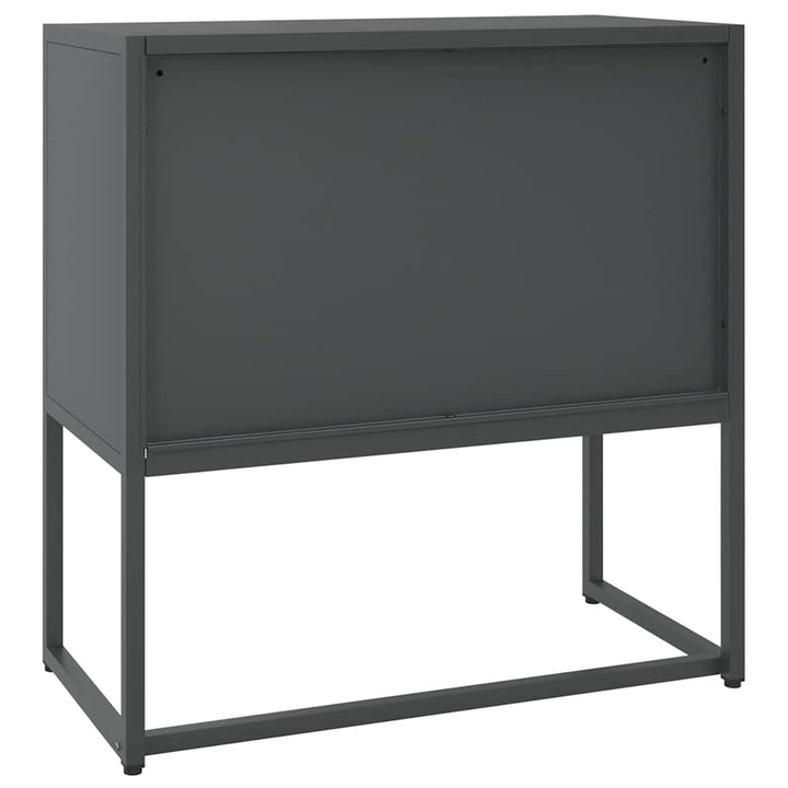 skænk 75x35x75 cm stål og glas antracitgrå