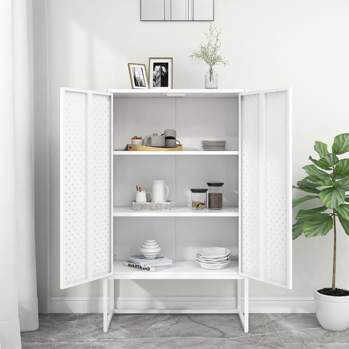 højskab 80x35x135 cm stål hvid