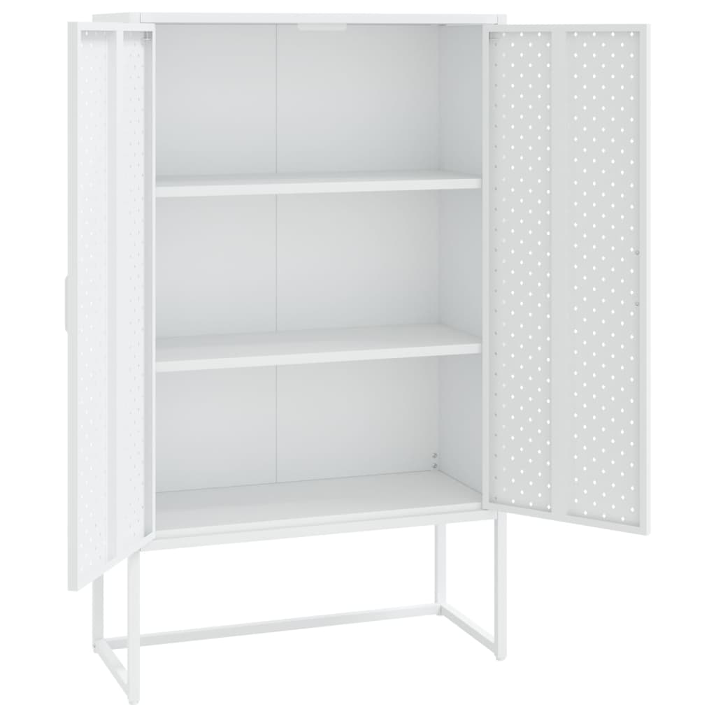 højskab 80x35x135 cm stål hvid