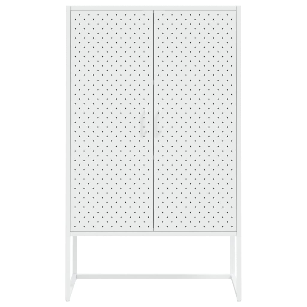 højskab 80x35x135 cm stål hvid