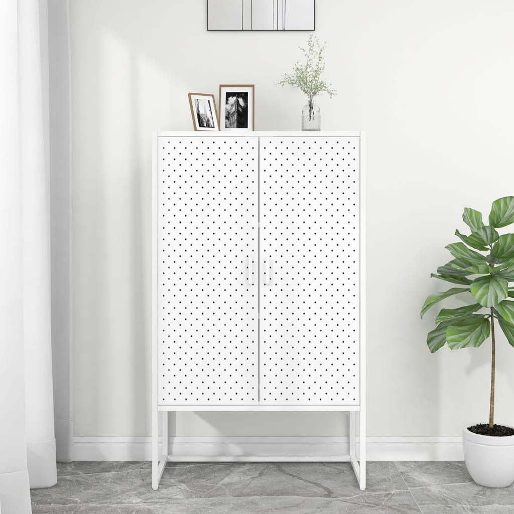 højskab 80x35x135 cm stål hvid