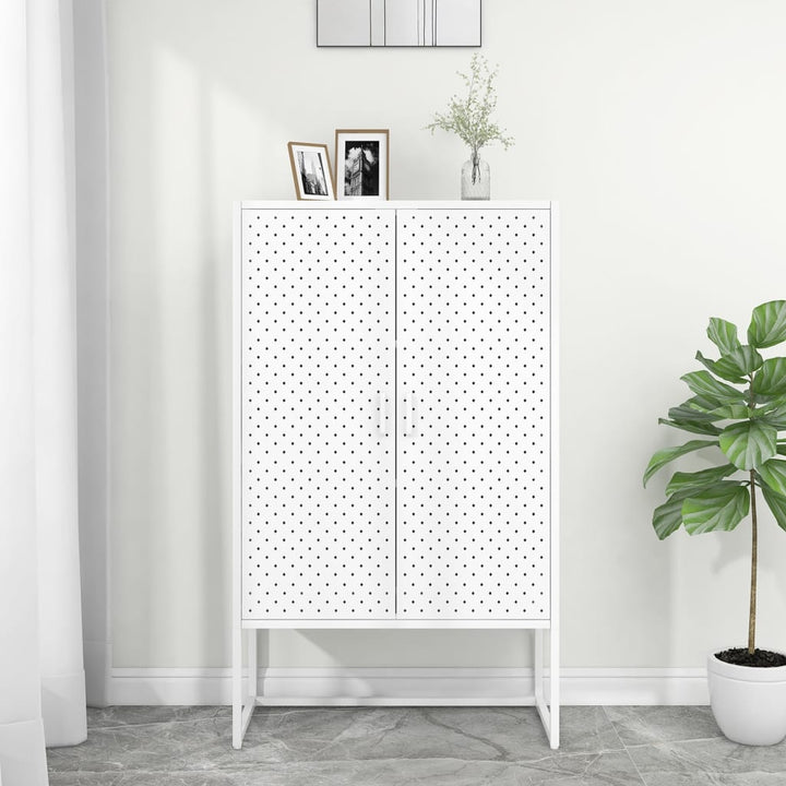højskab 80x35x135 cm stål hvid