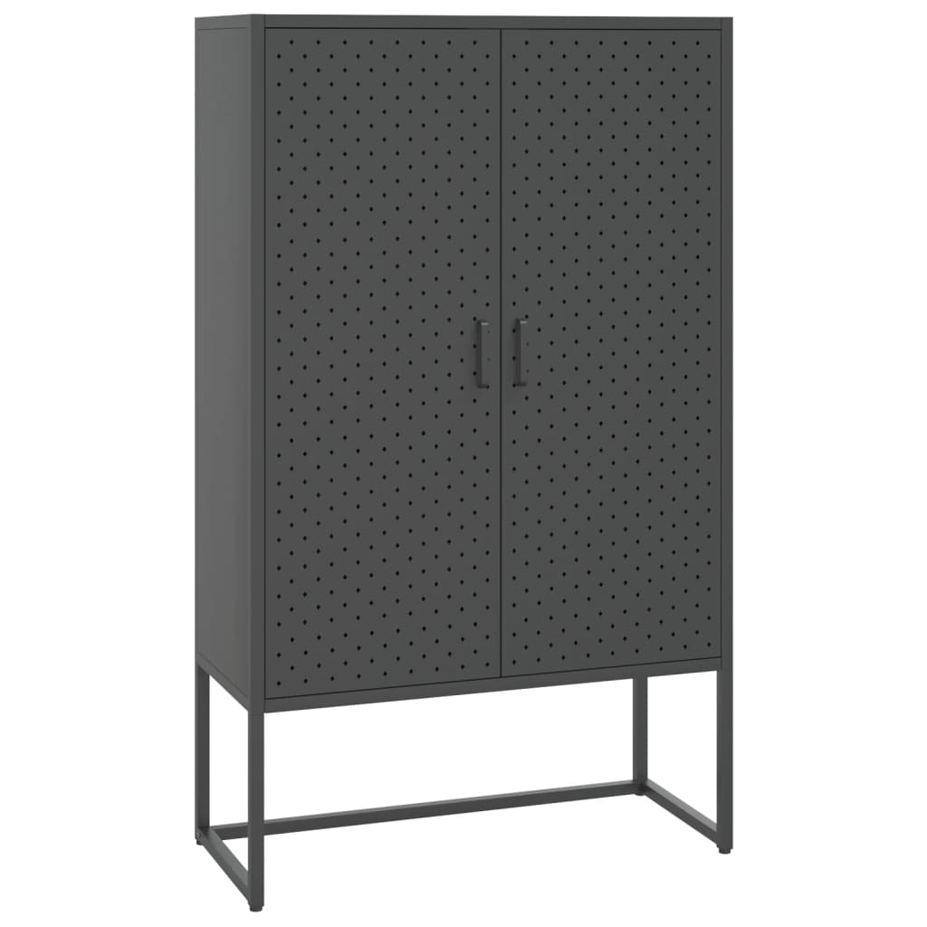 højskab 80x35x135 cm stål antracitgrå