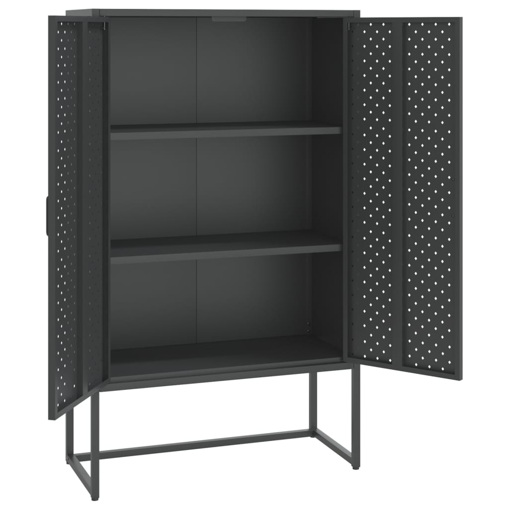 højskab 80x35x135 cm stål antracitgrå