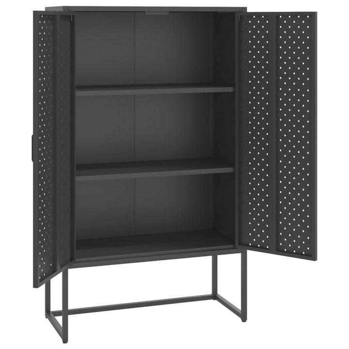 højskab 80x35x135 cm stål antracitgrå