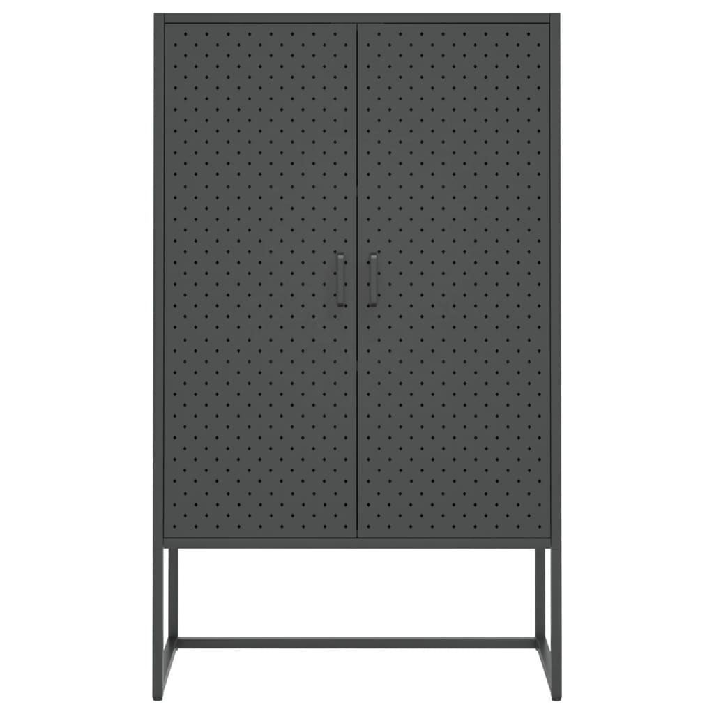 højskab 80x35x135 cm stål antracitgrå