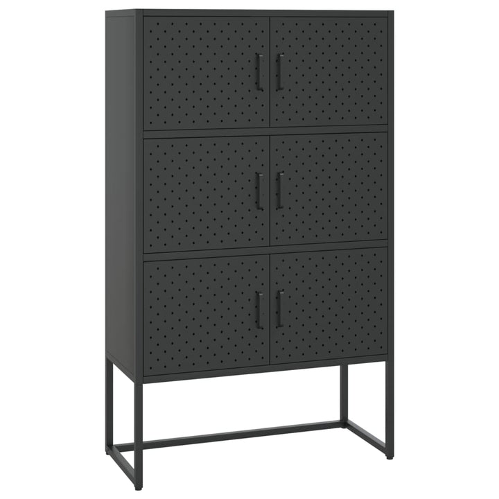 højskab 80x35x135 cm stål sort