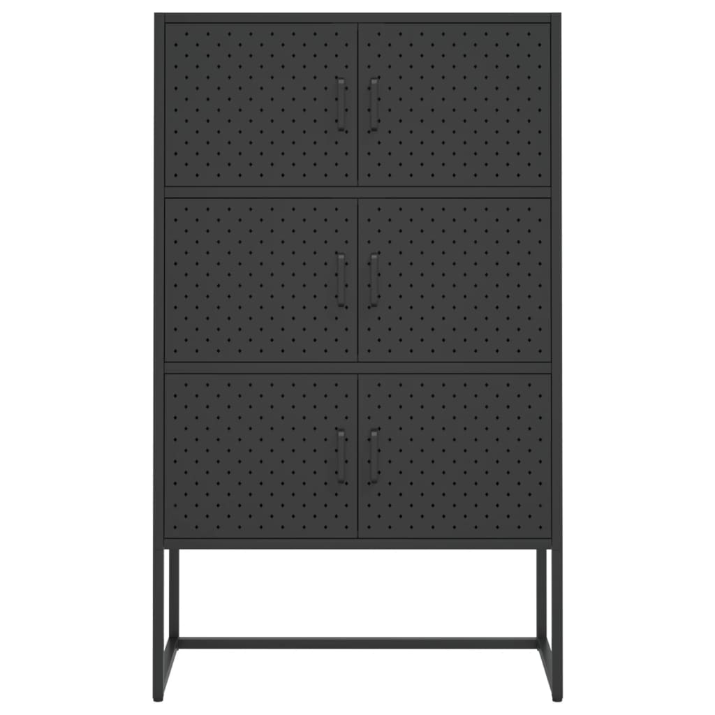 højskab 80x35x135 cm stål sort