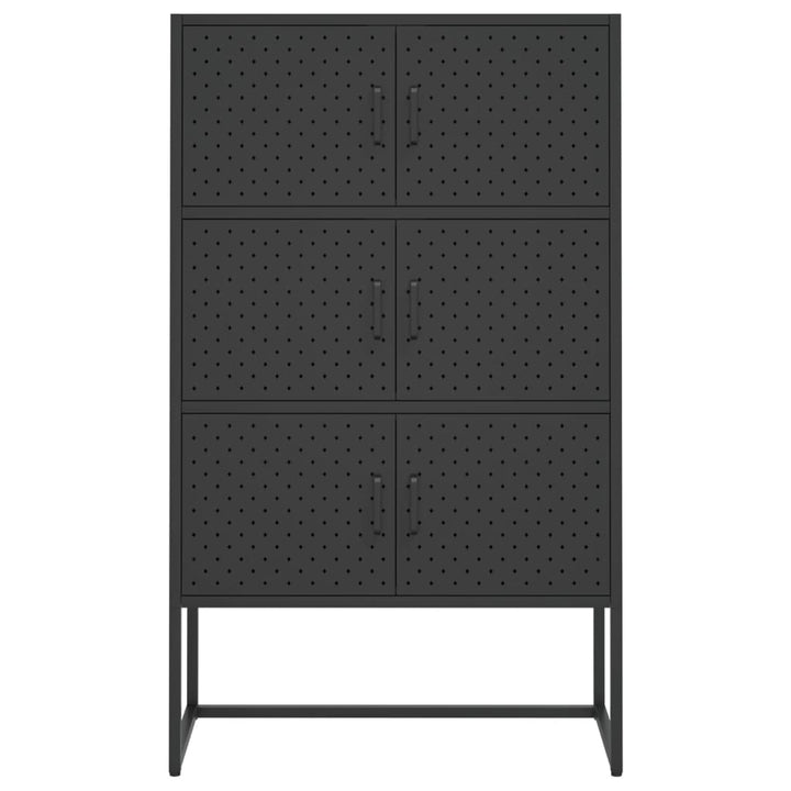 højskab 80x35x135 cm stål sort