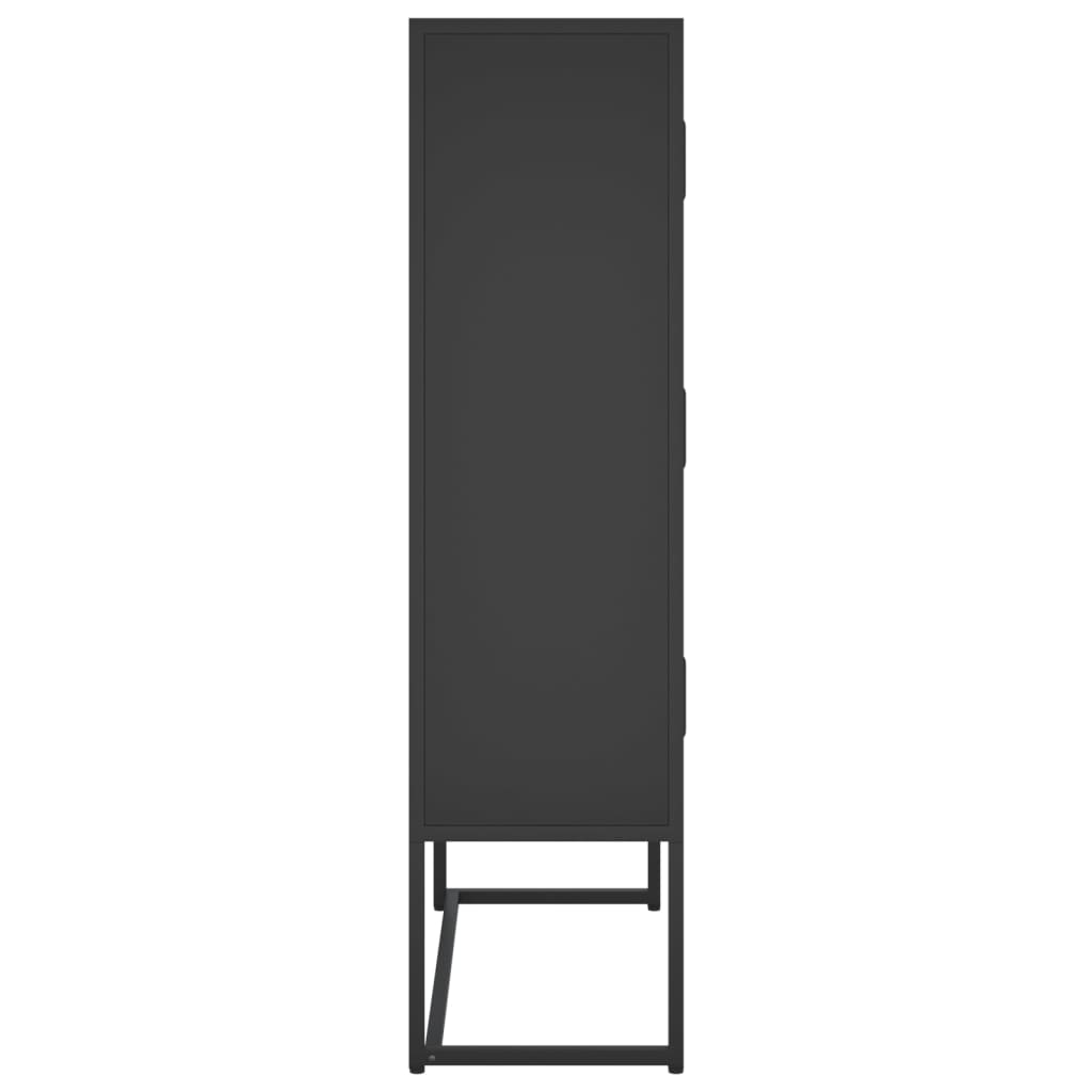 højskab 80x35x135 cm stål sort