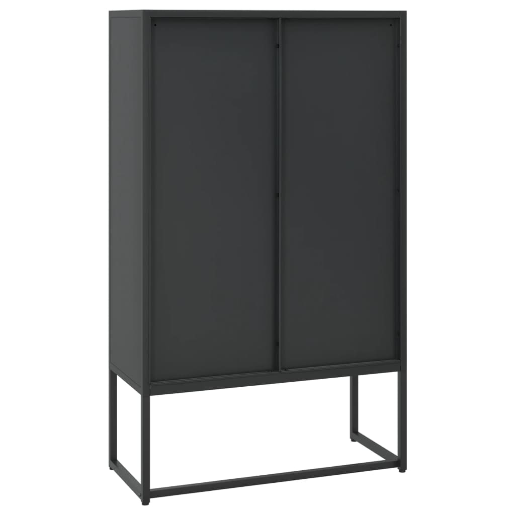 højskab 80x35x135 cm stål sort