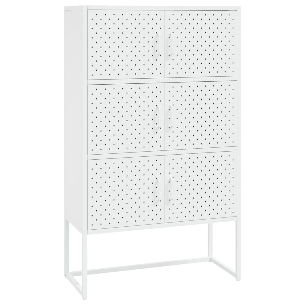 højskab 80x35x135 cm stål hvid