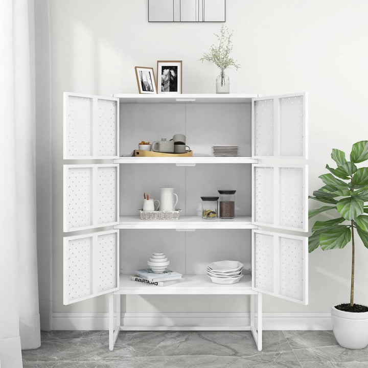 højskab 80x35x135 cm stål hvid