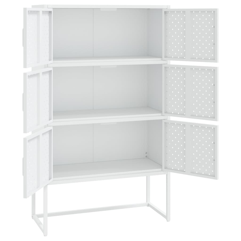 højskab 80x35x135 cm stål hvid