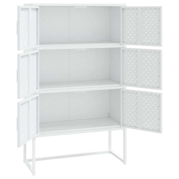 højskab 80x35x135 cm stål hvid