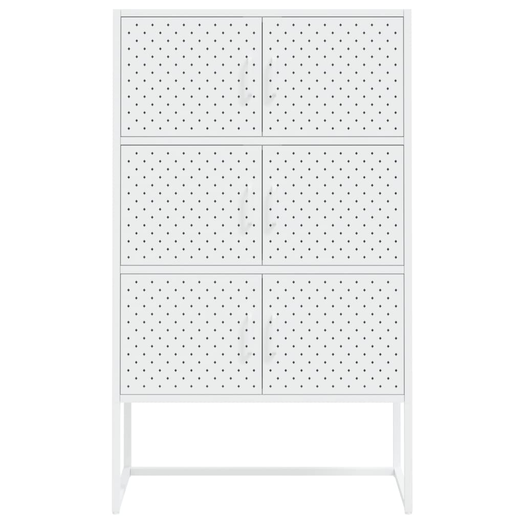 højskab 80x35x135 cm stål hvid