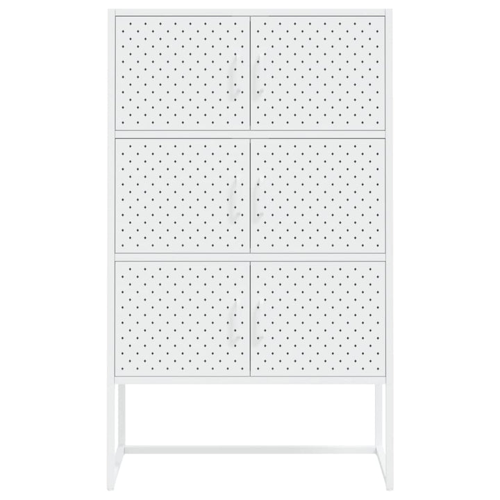 højskab 80x35x135 cm stål hvid