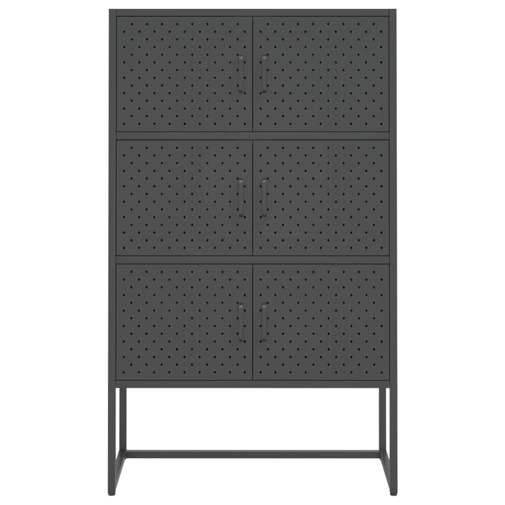 højskab 80x35x135 cm stål antracitgrå