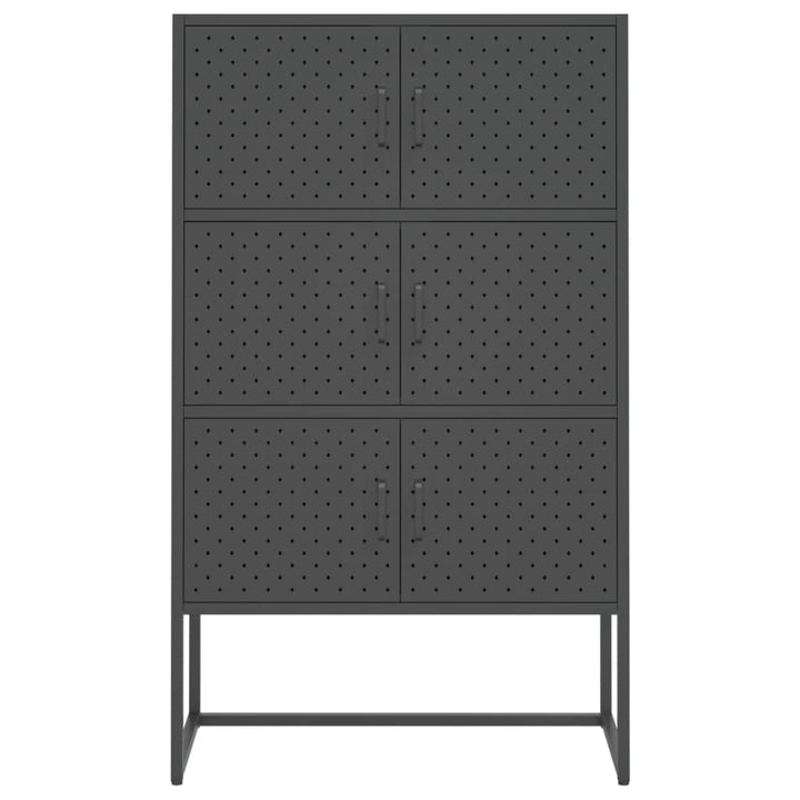 højskab 80x35x135 cm stål antracitgrå