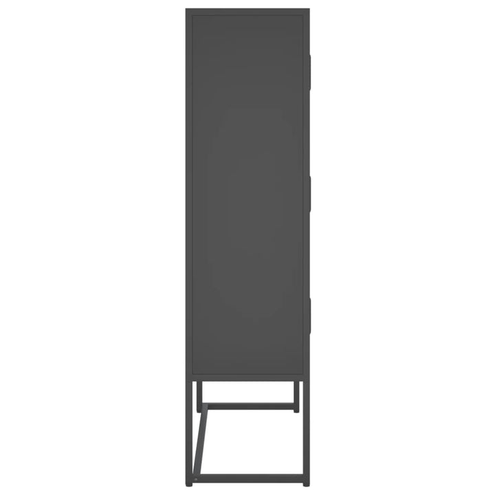 højskab 80x35x135 cm stål antracitgrå