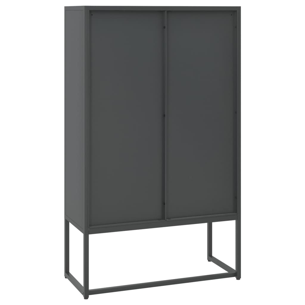 højskab 80x35x135 cm stål antracitgrå