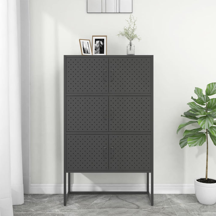 højskab 80x35x135 cm stål antracitgrå