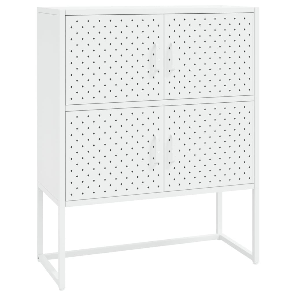 højskab 80x35x100 cm stål hvid