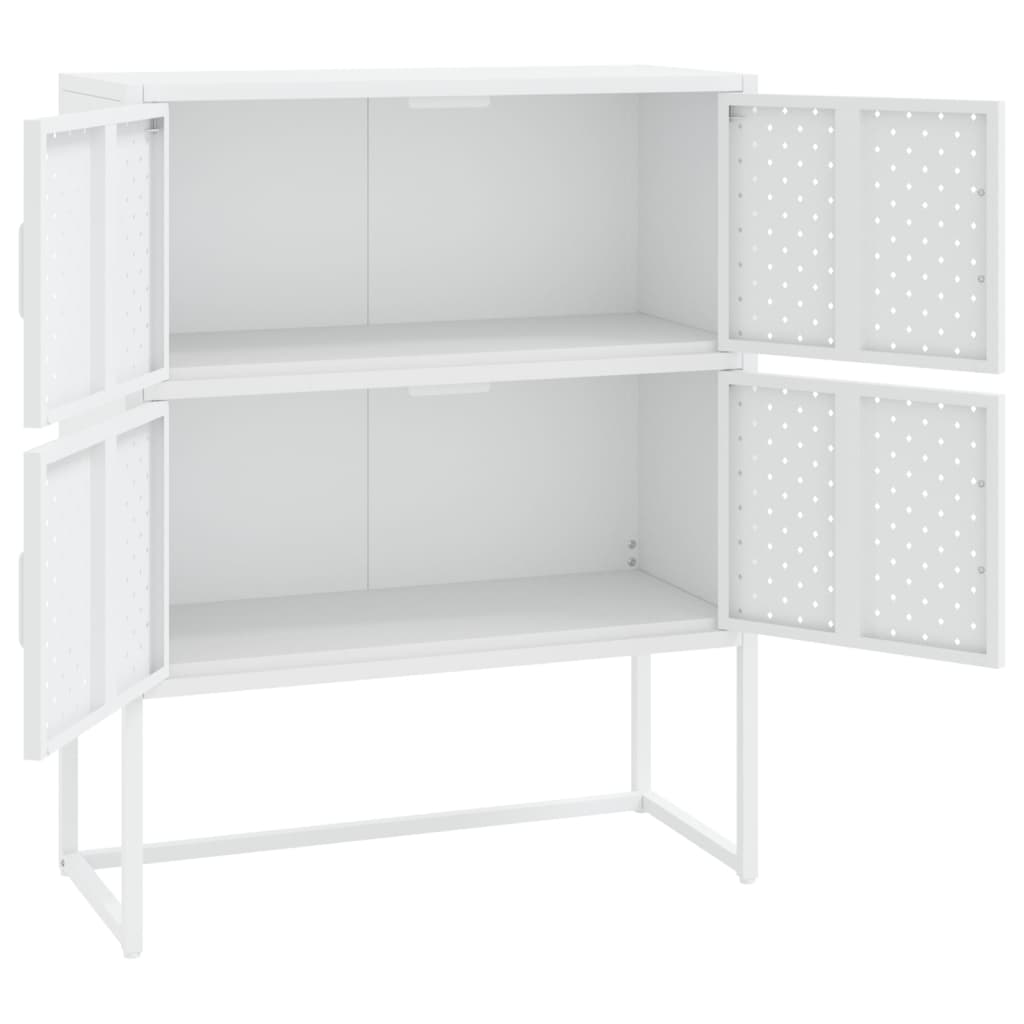 højskab 80x35x100 cm stål hvid