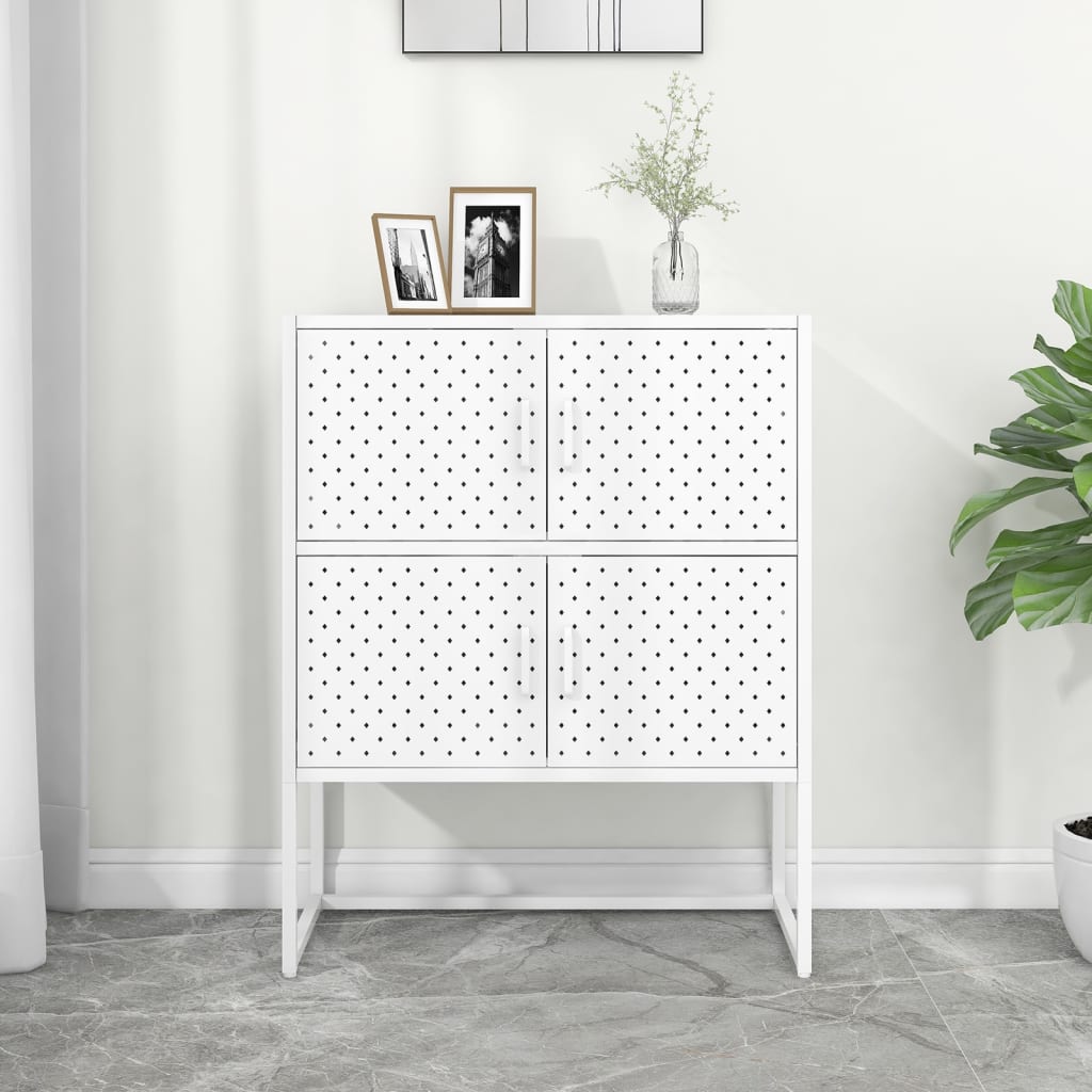 højskab 80x35x100 cm stål hvid