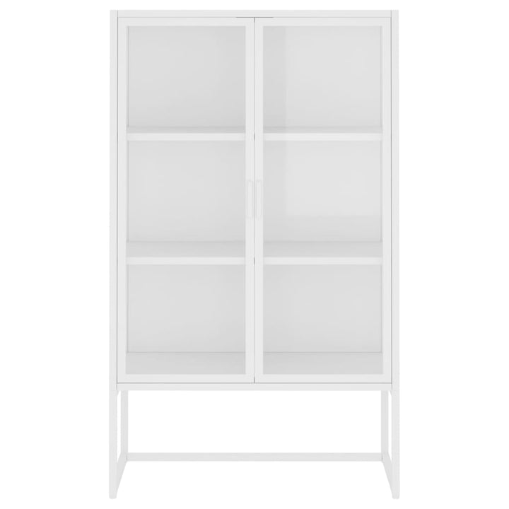 højskab 80x35x135 cm stål og hærdet glas hvid