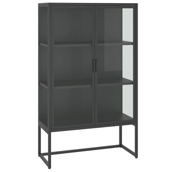 højskab 80x35x135 cm stål og hærdet glas antracitgrå