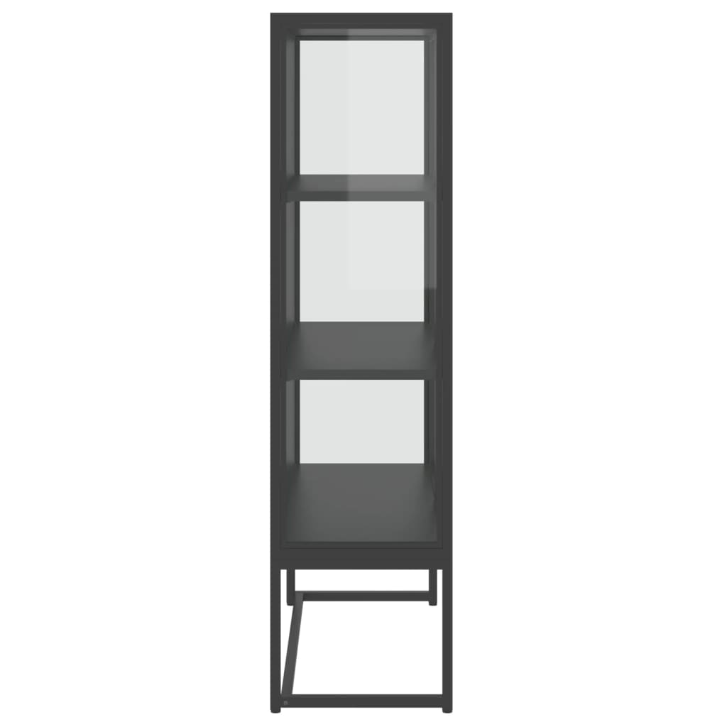 højskab 80x35x135 cm stål og hærdet glas antracitgrå