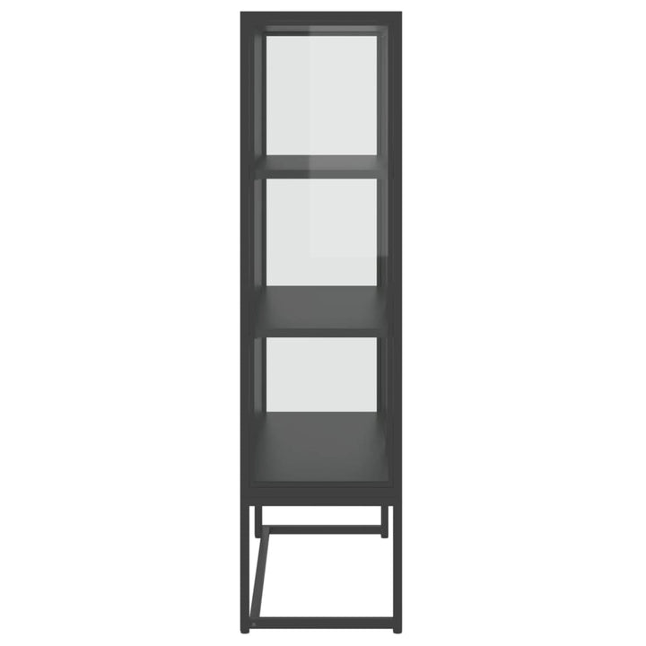 højskab 80x35x135 cm stål og hærdet glas antracitgrå