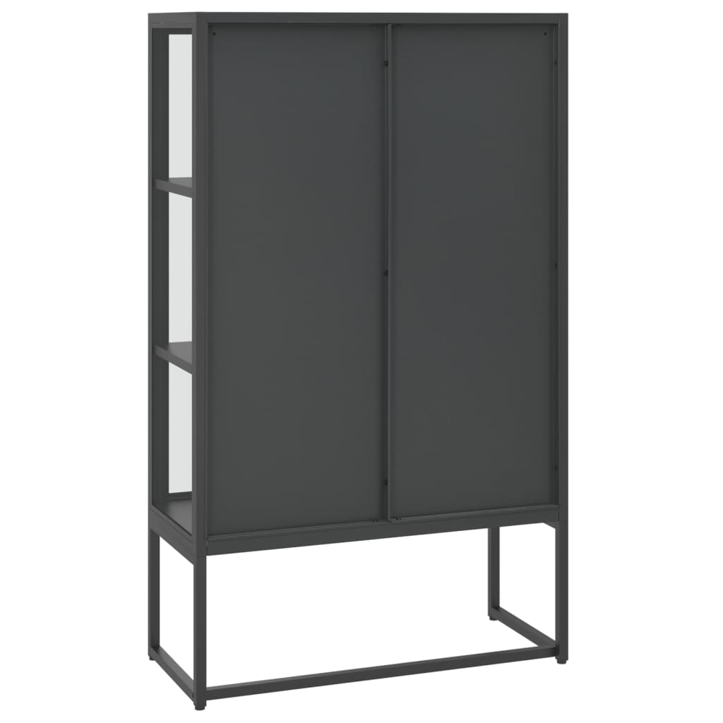 højskab 80x35x135 cm stål og hærdet glas antracitgrå