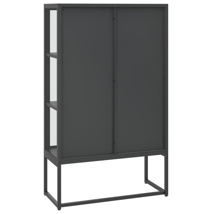 højskab 80x35x135 cm stål og hærdet glas antracitgrå